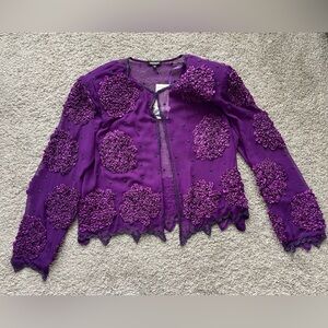 NWT - Krishma | Purple Beaded Top | Size M